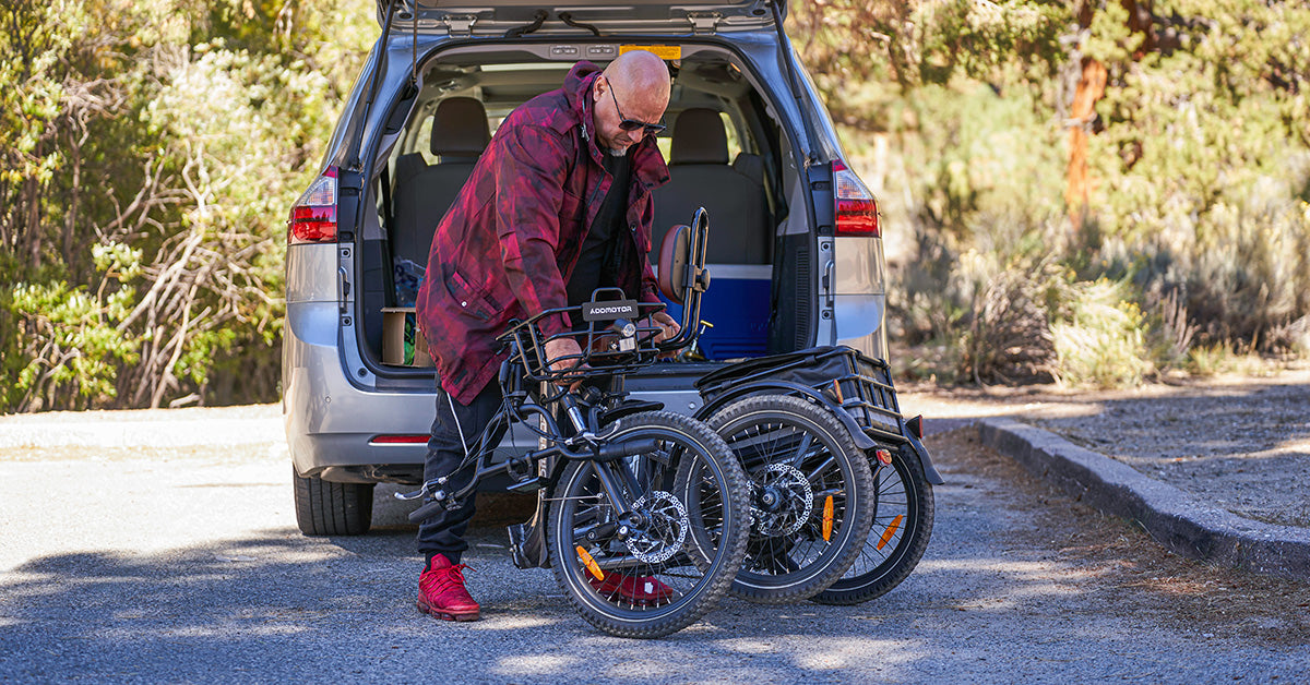 put a folding electric trike into the car trunk