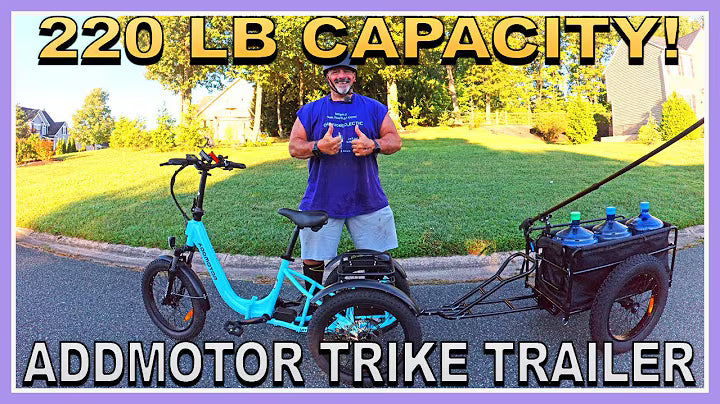 The Addmotor Trailer For Trikes...220 LB Payload Capacity and 20 x 4 Fat Tires...Heavy Duty Hauler!